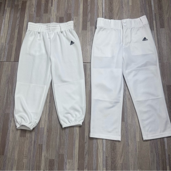 Adidas Kids White Baseball Pants, Size Small/XS - (2) Pairs! - Picture 1 of 11